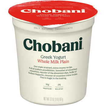 Wholesale Chobani Plain Greek Yogurt 32oz- Bulk