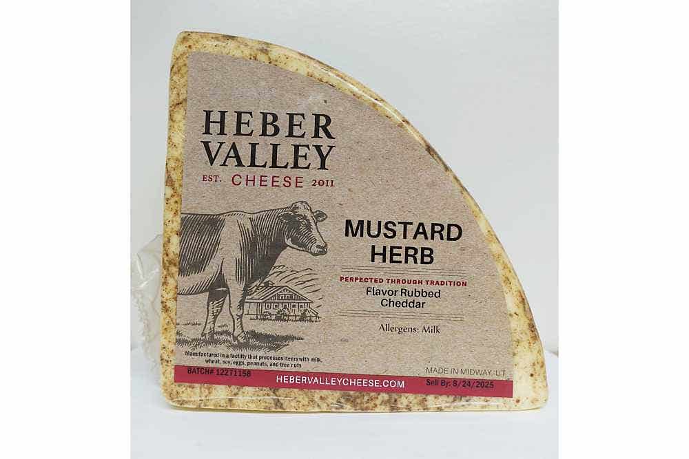 Wholesale Heber Valley Mustard Herb Cheddar Cheese Quater Wheel 6.5 Lb- Bulk