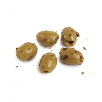 Wholesale Divina Mt. Athos Green Olives and Sicilian Herbs, Pitted 5lb- Bulk
