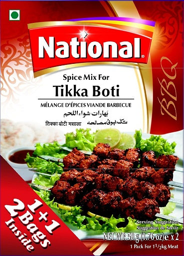 Wholesale National Tikka Boti Spice Mix 50g- Bulk
