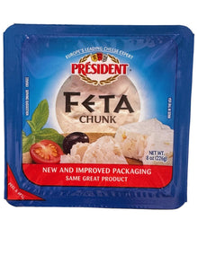 Wholesale President's Kosher Feta Cheese Chunks, 8 oz- Bulk
