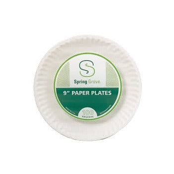 Wholesale Spring Grove Plate Paper Uncoated 9 In- Bulk