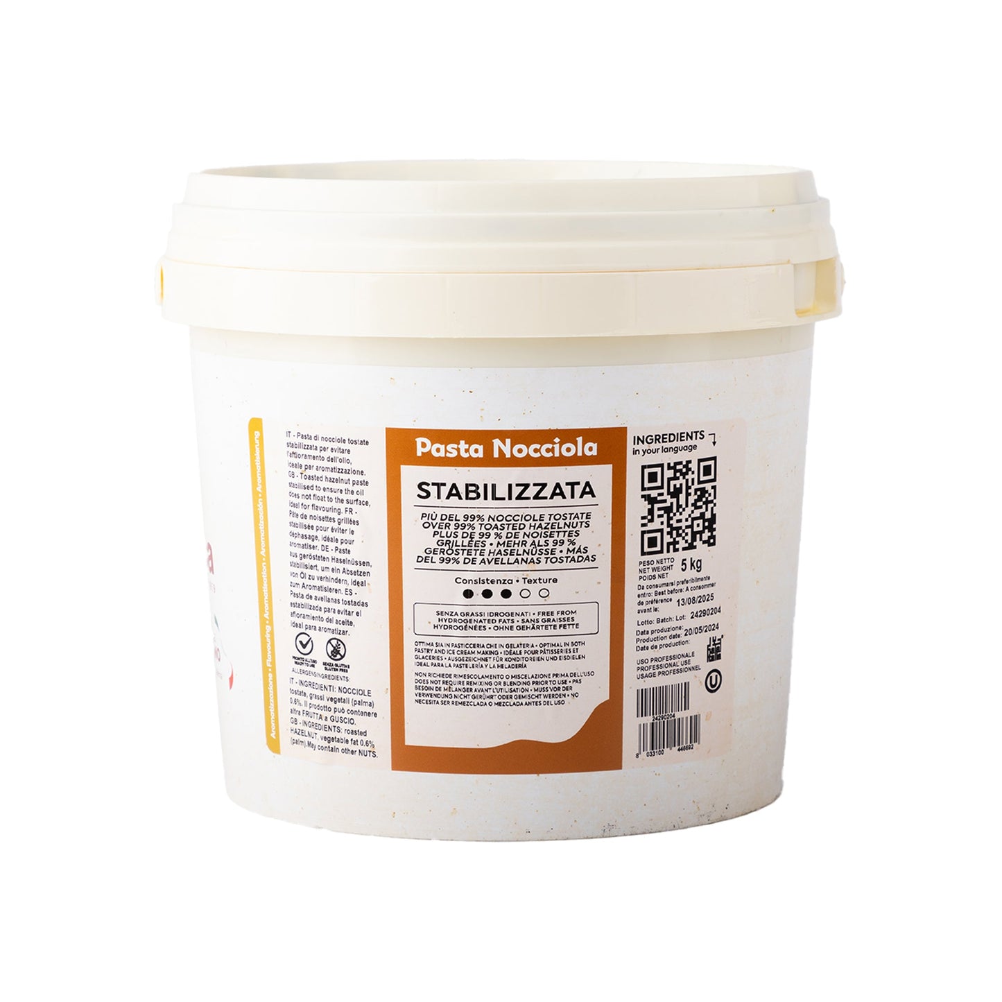 Wholesale Irca Since 1919 100% Unsweetened Hazelnut Paste 5kg- Bulk