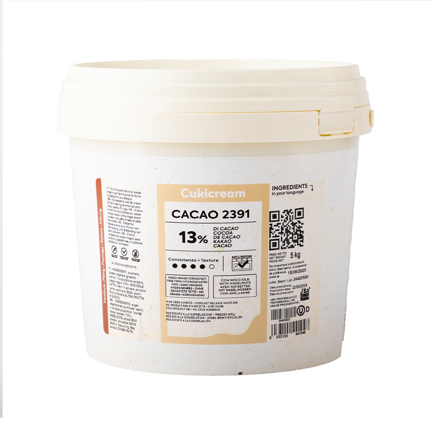 Wholesale Irca Since 1919 Cocoa Cream Filling 5kg- Bulk