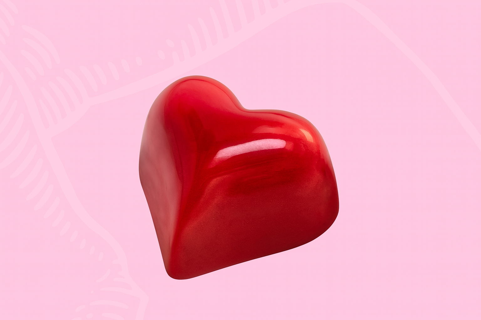 Wholesale Nirvana Bulk case of red-colored hearts in white chocolate w/crunchy praline filling (approx. 60) 2.2 lb- Bulk