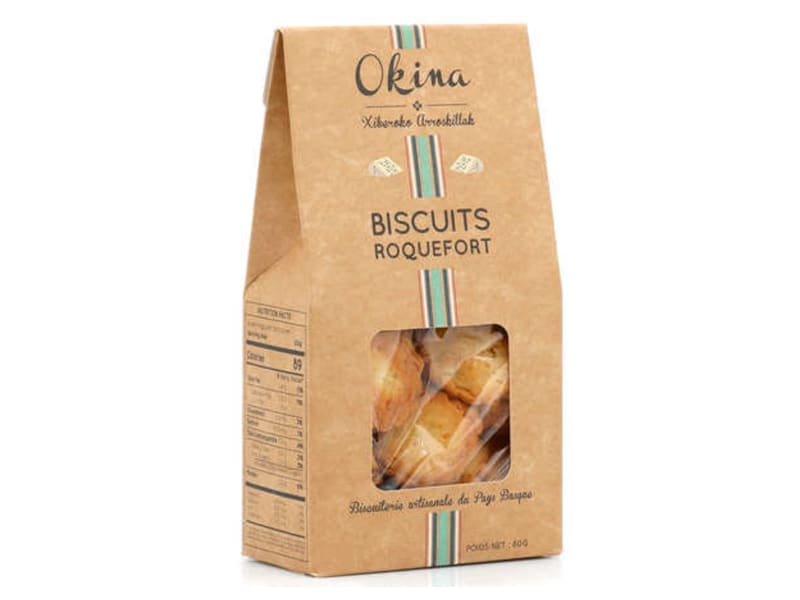 Wholesale Okina Pyrenees Roquefort Biscuits - Gourmet Cheese Crackers 80g- Bulk