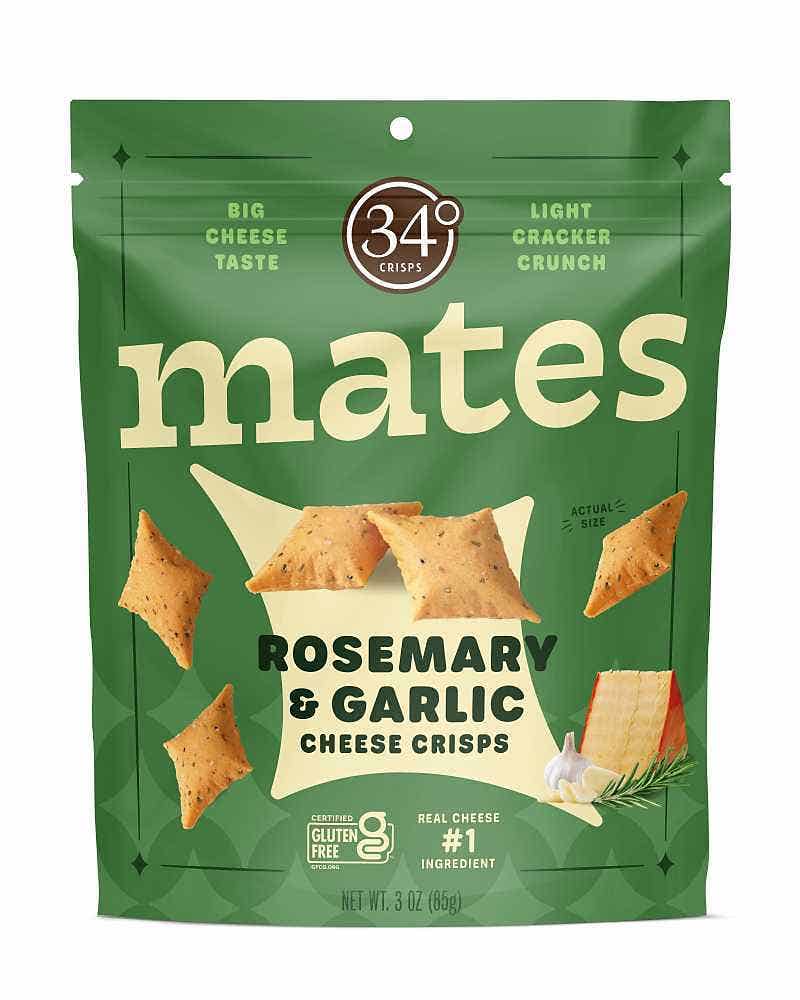 Wholesale 34 Degrees Rosemary & Garlic Cheese Mates 3 Oz- Bulk