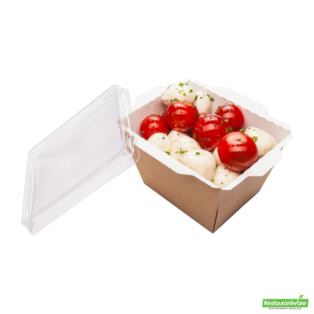 Wholesale Restaurantware Cafe Vision Rectangle Clear Plastic Lid - Fits Small Click Lock Container- Bulk