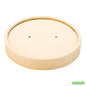 Wholesale Restaurantware Bio Tek Round Bamboo Paper Soup Container Lid - Fits 8 and 12 Oz- Bulk
