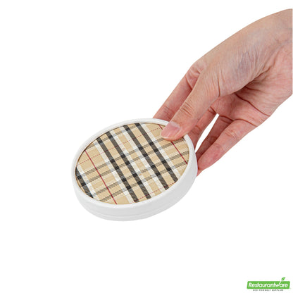 Wholesale Restaurantware Bio Tek Round Plaid Paper Soup Container Lid - Fits 12 Oz- Bulk