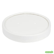 Wholesale Restaurantware Bio Tek Round White Paper Soup Container Lid - Fits 8 and 12 Oz- Bulk