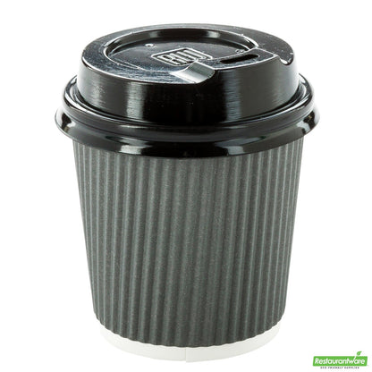 Wholesale Restaurantware Black Plastic Coffee Cup Lid - Fits 4 Oz - 2.5" X 2.5" X 0.6"- Bulk