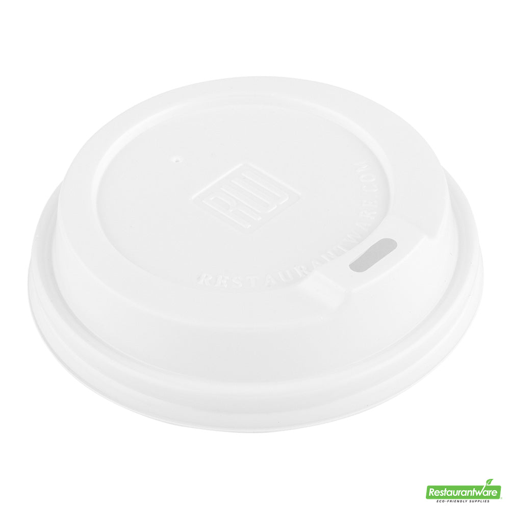 Wholesale Restaurantware White Plastic Coffee Cup Lid - Fits 8, 12, 16 and 20 Oz - 3.6" X 3.6" X 0.9"- Bulk