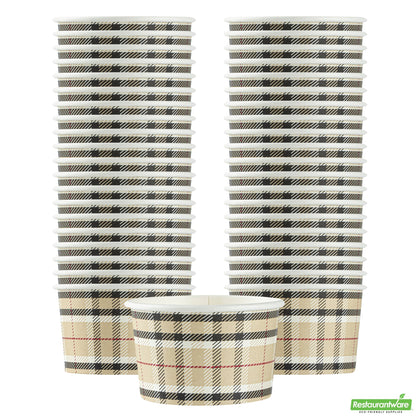Wholesale Restaurantware 3 Oz Round Plaid Paper To Go Cup- Bulk