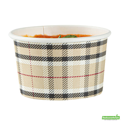 Wholesale Restaurantware 3 Oz Round Plaid Paper To Go Cup- Bulk