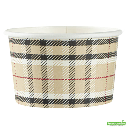 Wholesale Restaurantware 3 Oz Round Plaid Paper To Go Cup- Bulk