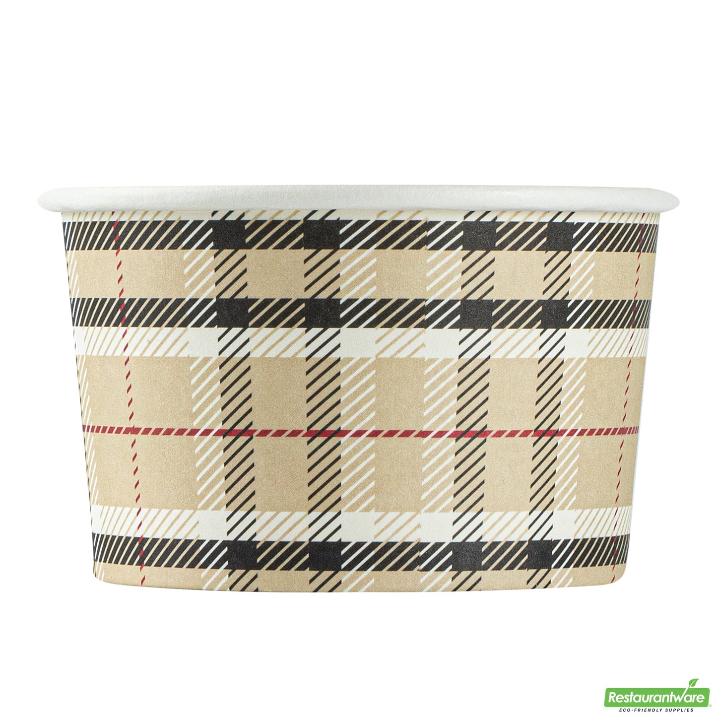 Wholesale Restaurantware 3 Oz Round Plaid Paper To Go Cup- Bulk