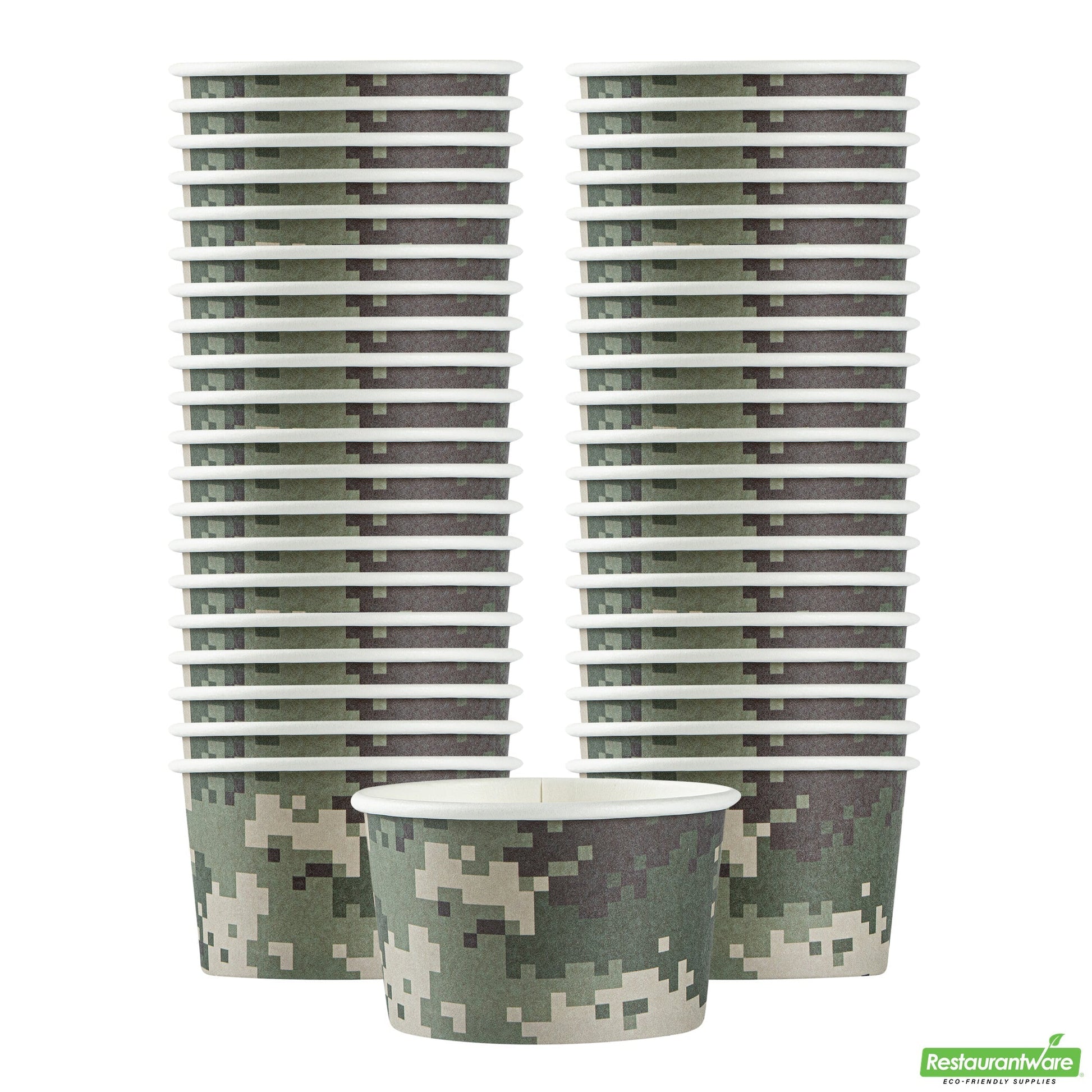 Wholesale Restaurantware 3 Oz Round Camouflage Paper To Go Cup- Bulk