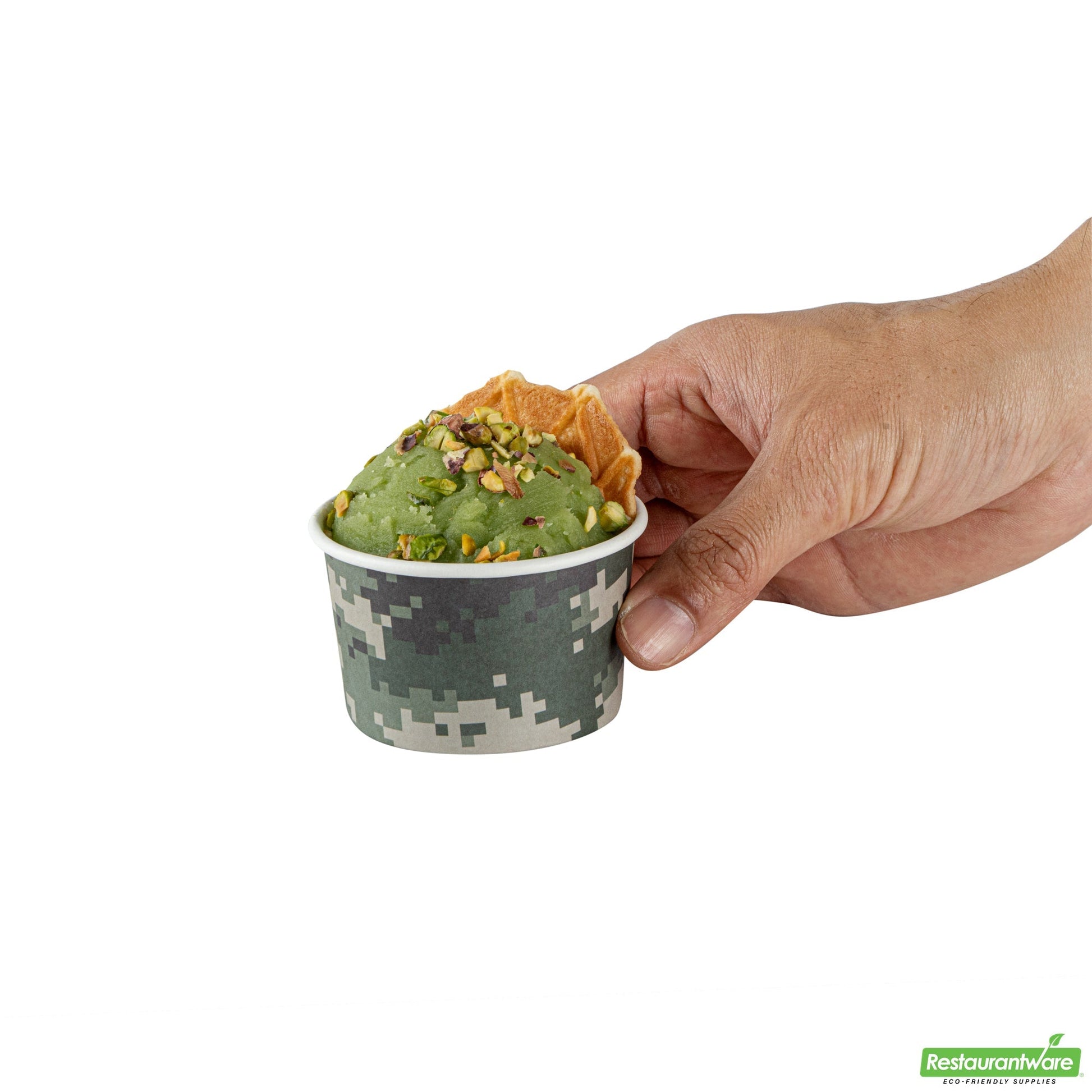 Wholesale Restaurantware 3 Oz Round Camouflage Paper To Go Cup- Bulk