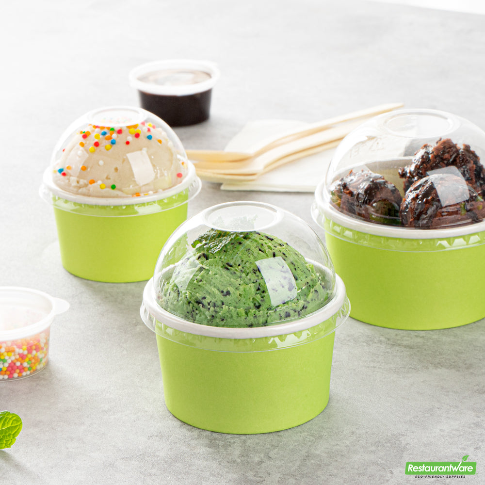 Wholesale Restaurantware Coppetta Round Clear Plastic To Go Cup Dome Lid - Fits 5 oz- Bulk