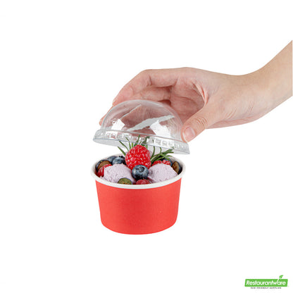 Wholesale Restaurantware Coppetta Round Clear Plastic To Go Cup Dome Lid - Fits 5 oz- Bulk