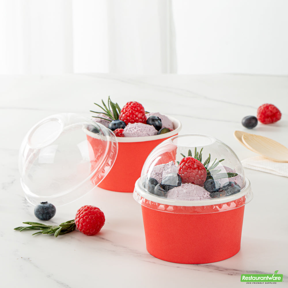 Wholesale Restaurantware Coppetta Round Clear Plastic To Go Cup Dome Lid - Fits 5 oz- Bulk