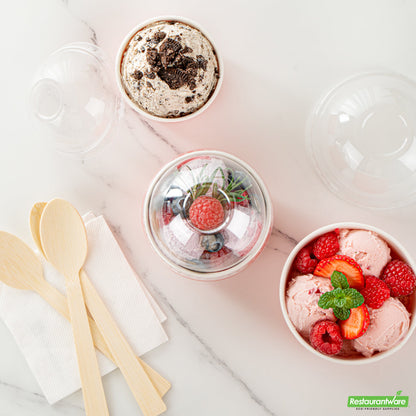 Wholesale Restaurantware Coppetta Round Clear Plastic To Go Cup Dome Lid - Fits 5 oz- Bulk