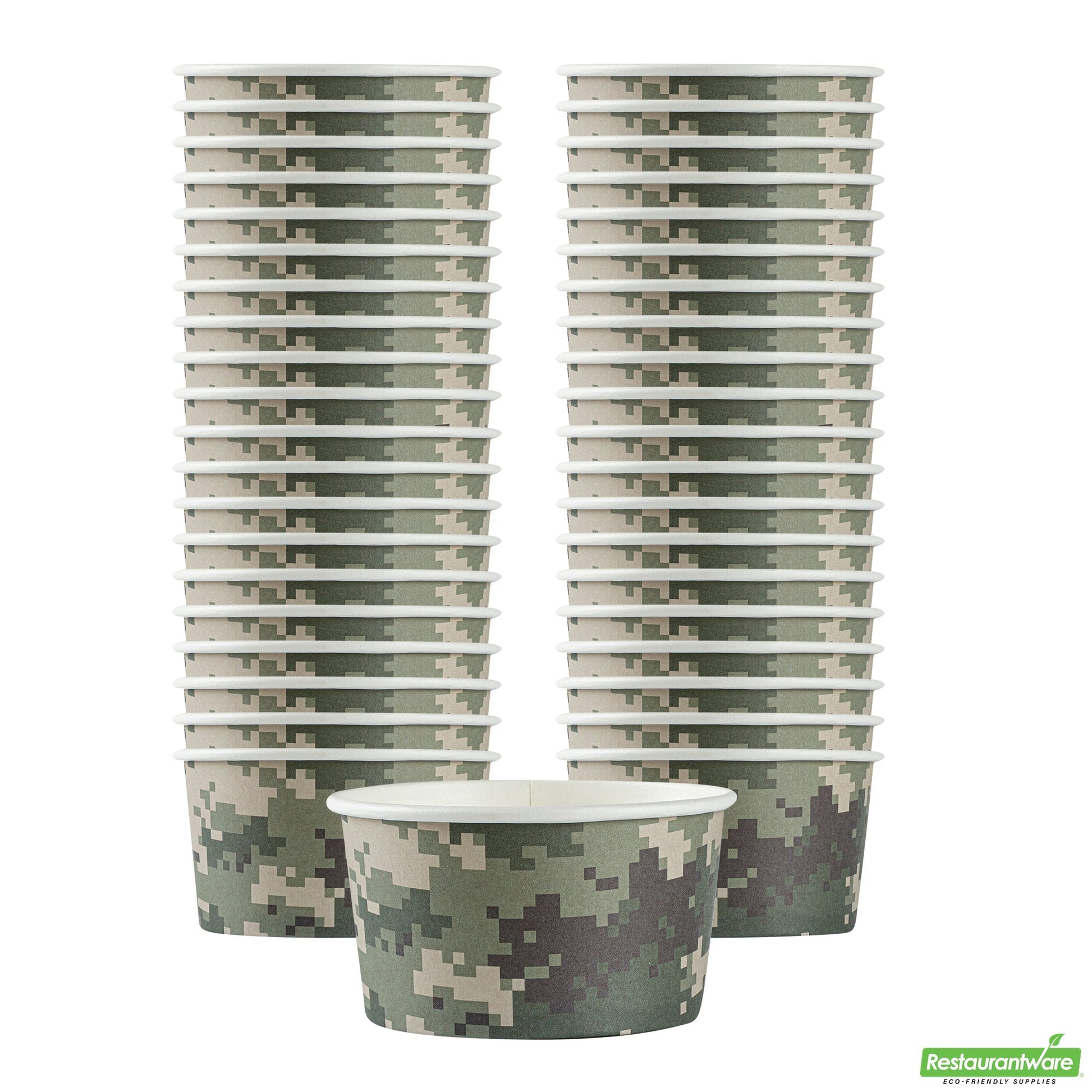 Wholesale Restaurantware 8 Oz Round Camouflage Paper To Go Cup- Bulk