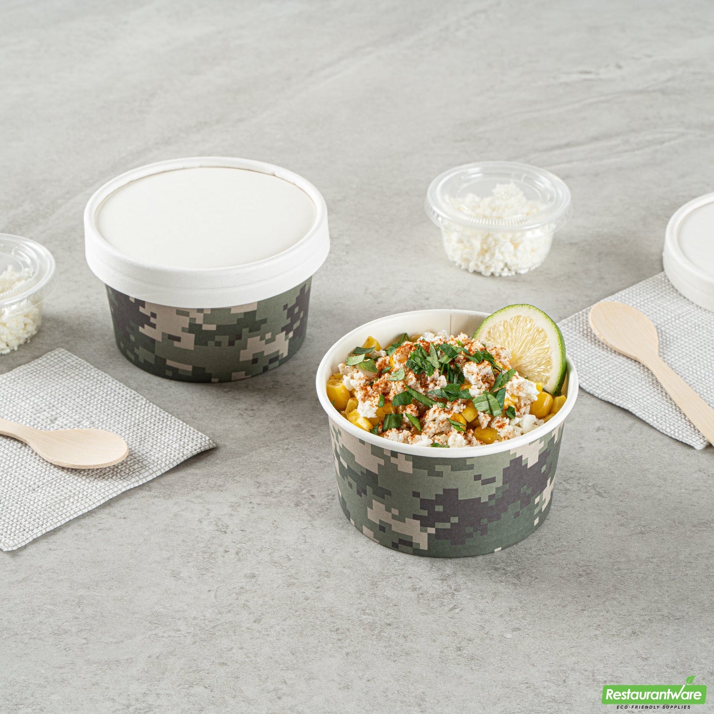 Wholesale Restaurantware 8 Oz Round Camouflage Paper To Go Cup- Bulk