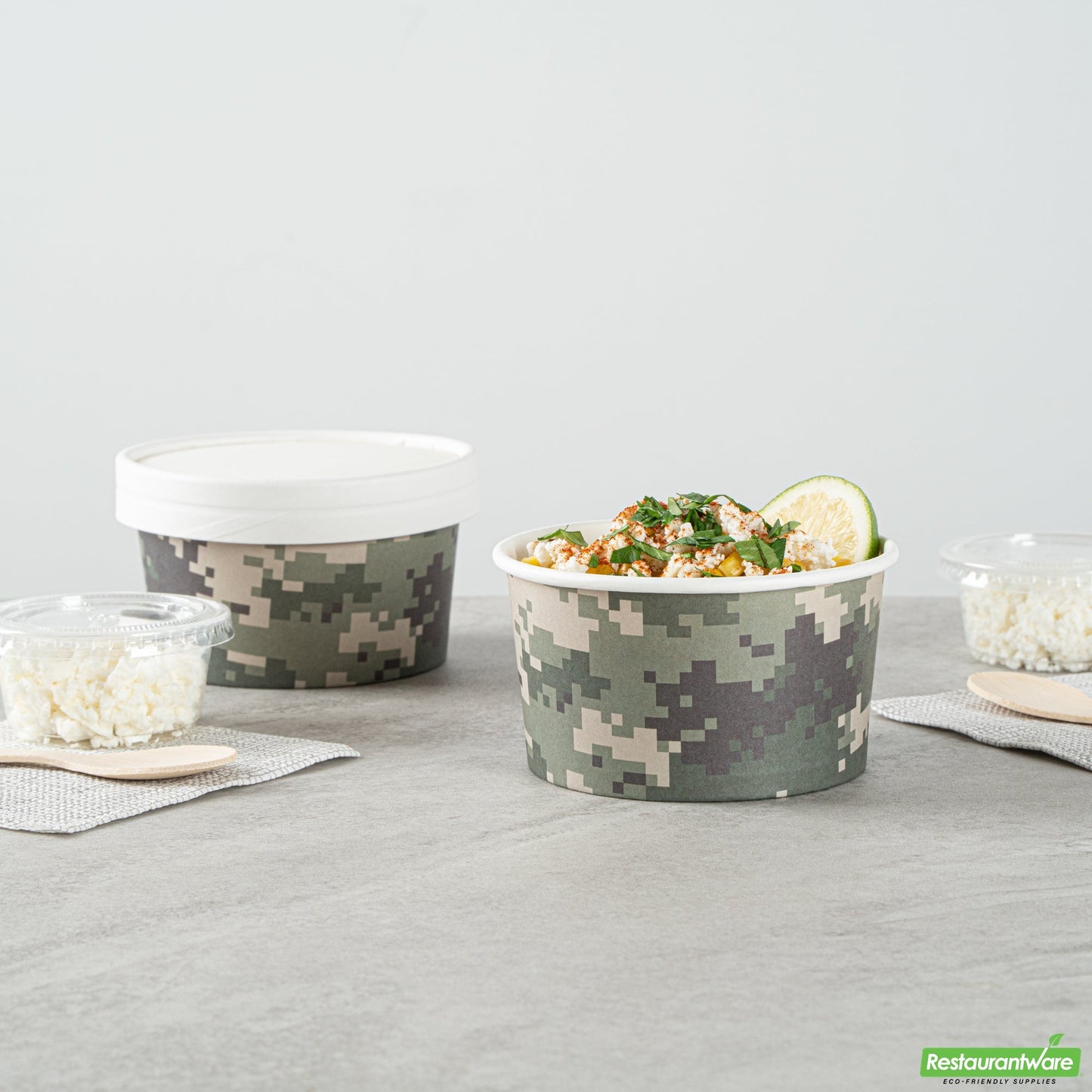Wholesale Restaurantware 8 Oz Round Camouflage Paper To Go Cup- Bulk