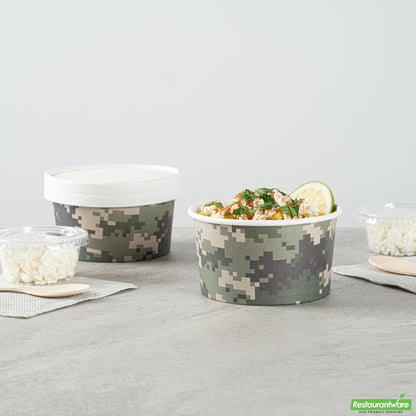 Wholesale Restaurantware 8 Oz Round Camouflage Paper To Go Cup- Bulk