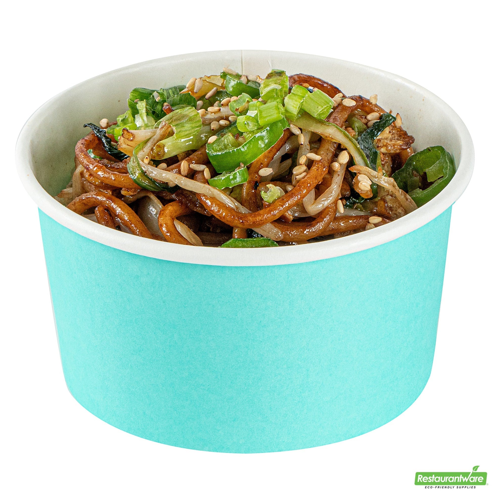 Wholesale Restaurantware 8 Oz Round Turquoise Paper To Go Cup- Bulk