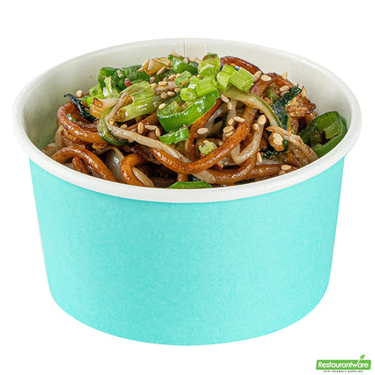 Wholesale Restaurantware 8 Oz Round Turquoise Paper To Go Cup- Bulk
