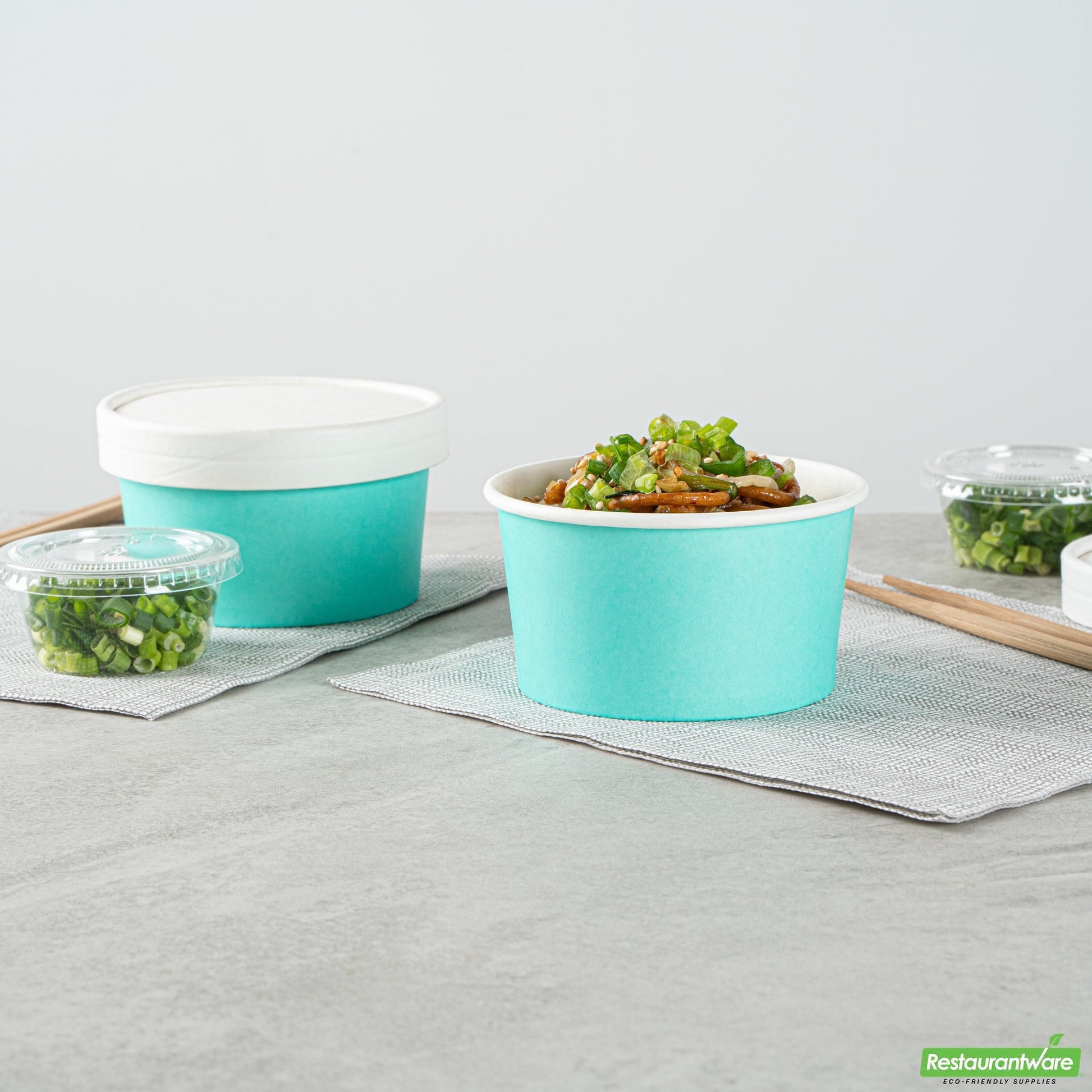 Wholesale Restaurantware 8 Oz Round Turquoise Paper To Go Cup- Bulk