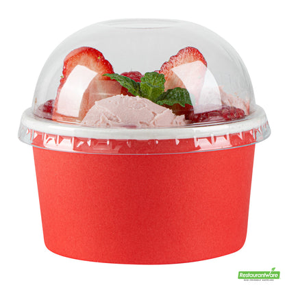 Wholesale Restaurantware Coppetta Round Clear Plastic to Go Cup Dome Lid - Fits 8 Oz- Bulk