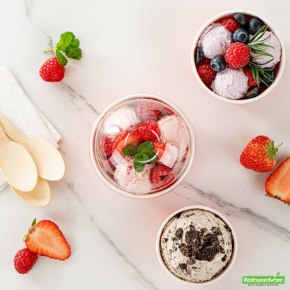 Wholesale Restaurantware Coppetta Round Clear Plastic to Go Cup Dome Lid - Fits 8 Oz- Bulk