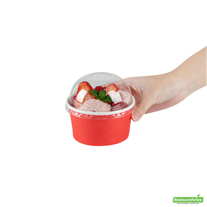 Wholesale Restaurantware Coppetta Round Clear Plastic to Go Cup Dome Lid - Fits 8 Oz- Bulk