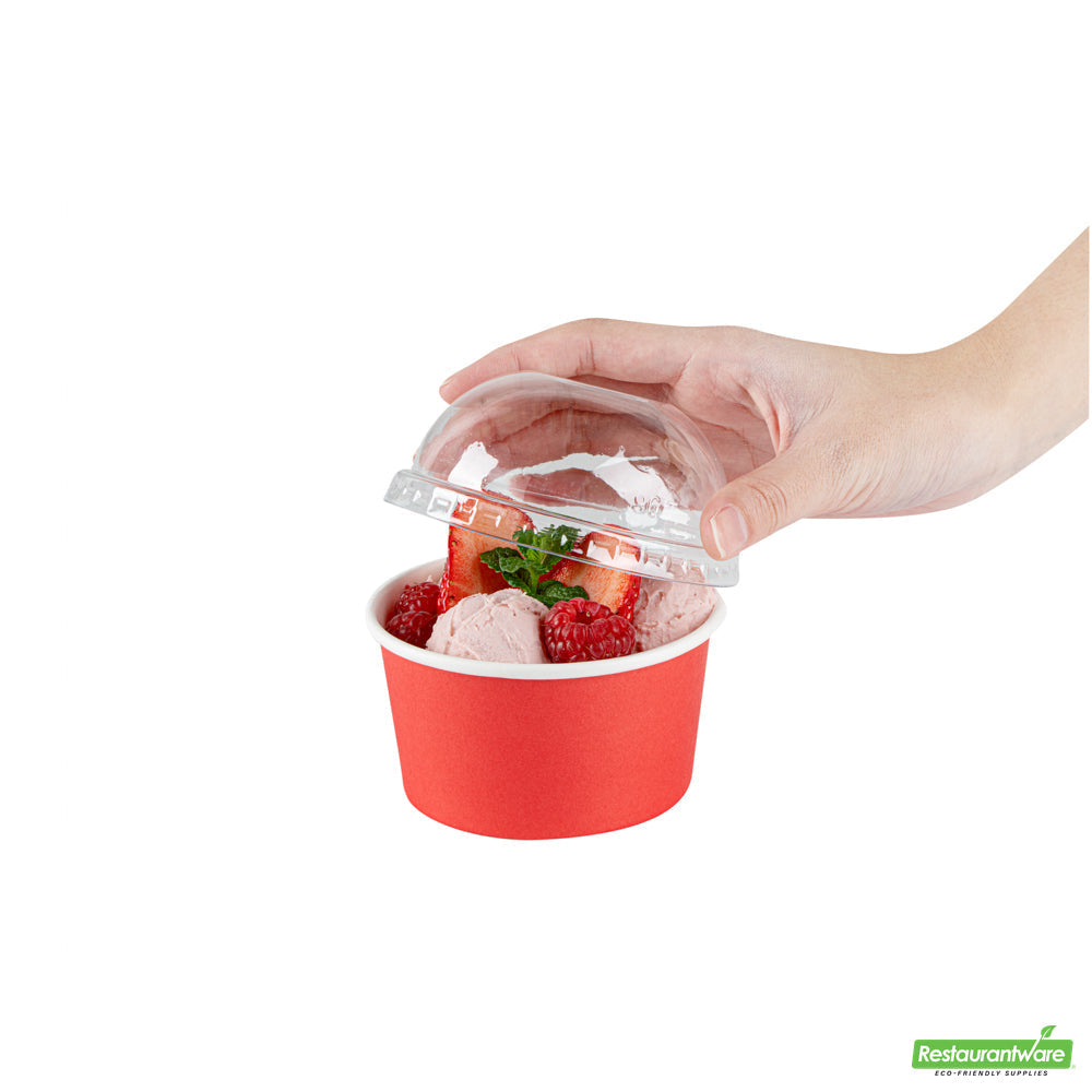 Wholesale Restaurantware Coppetta Round Clear Plastic to Go Cup Dome Lid - Fits 8 Oz- Bulk