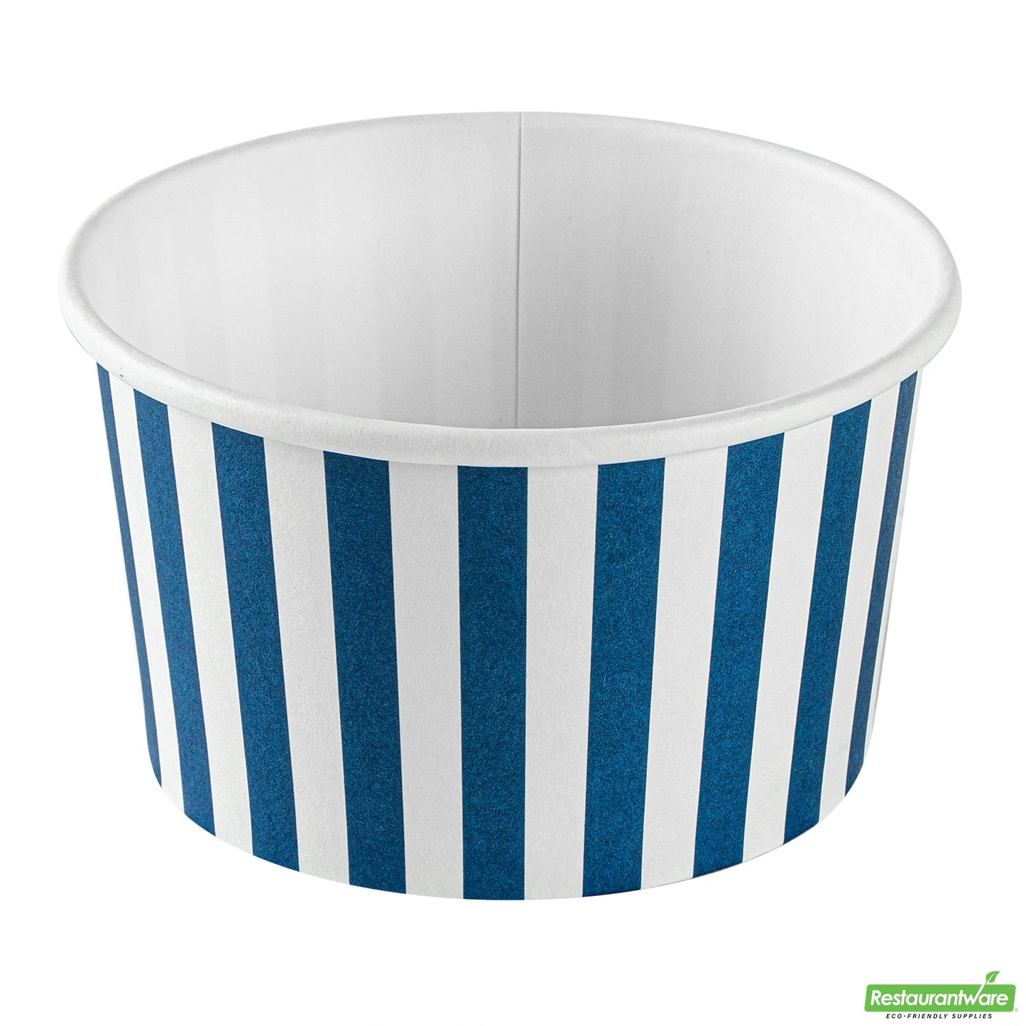 Wholesale Restaurantware 12 Oz Round Blue and White Stripe Paper To Go Cup- Bulk
