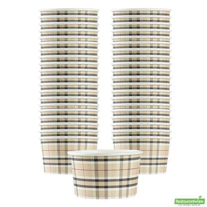 Wholesale Restaurantware 12 Oz Round Plaid Paper To Go Cup- Bulk