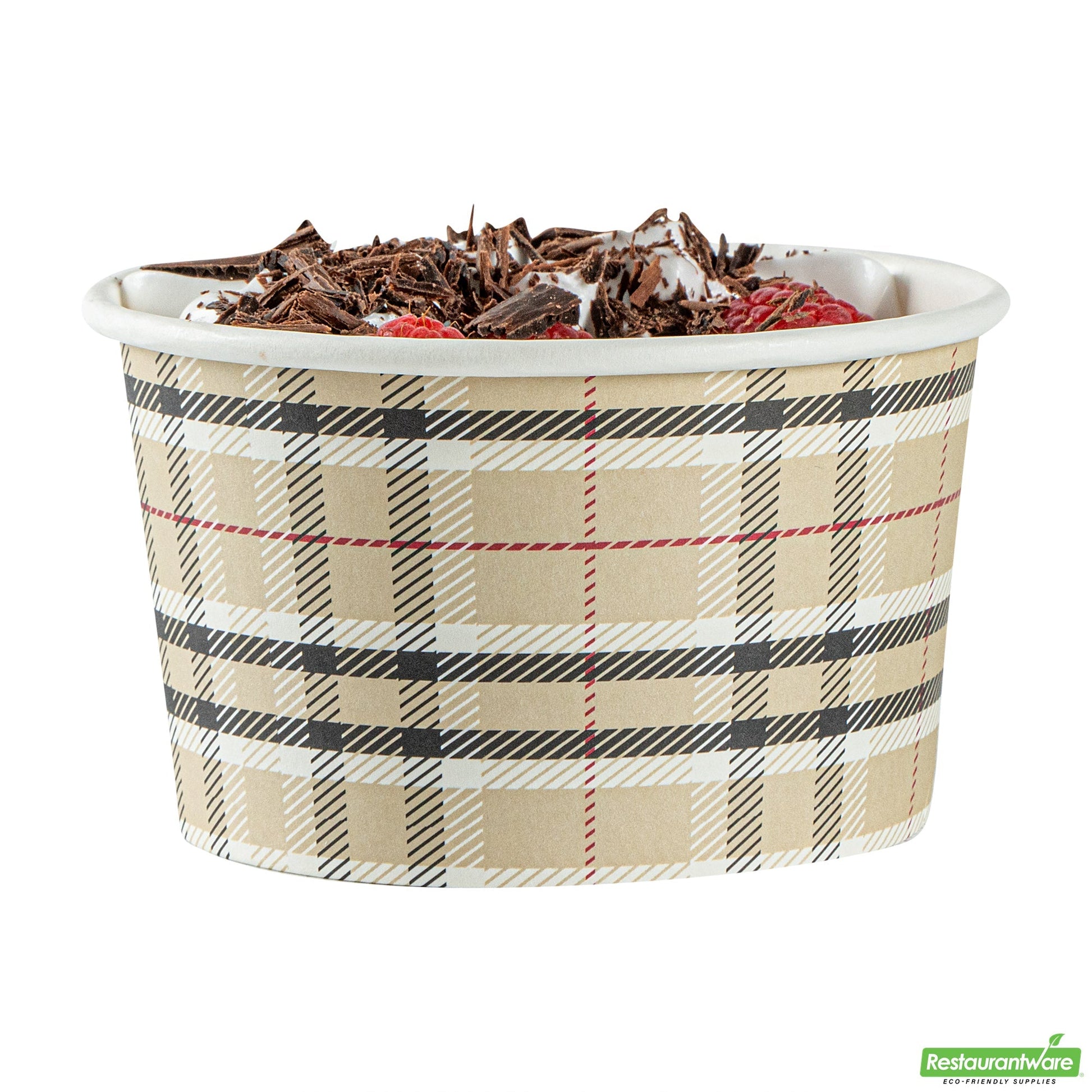 Wholesale Restaurantware 12 Oz Round Plaid Paper To Go Cup- Bulk