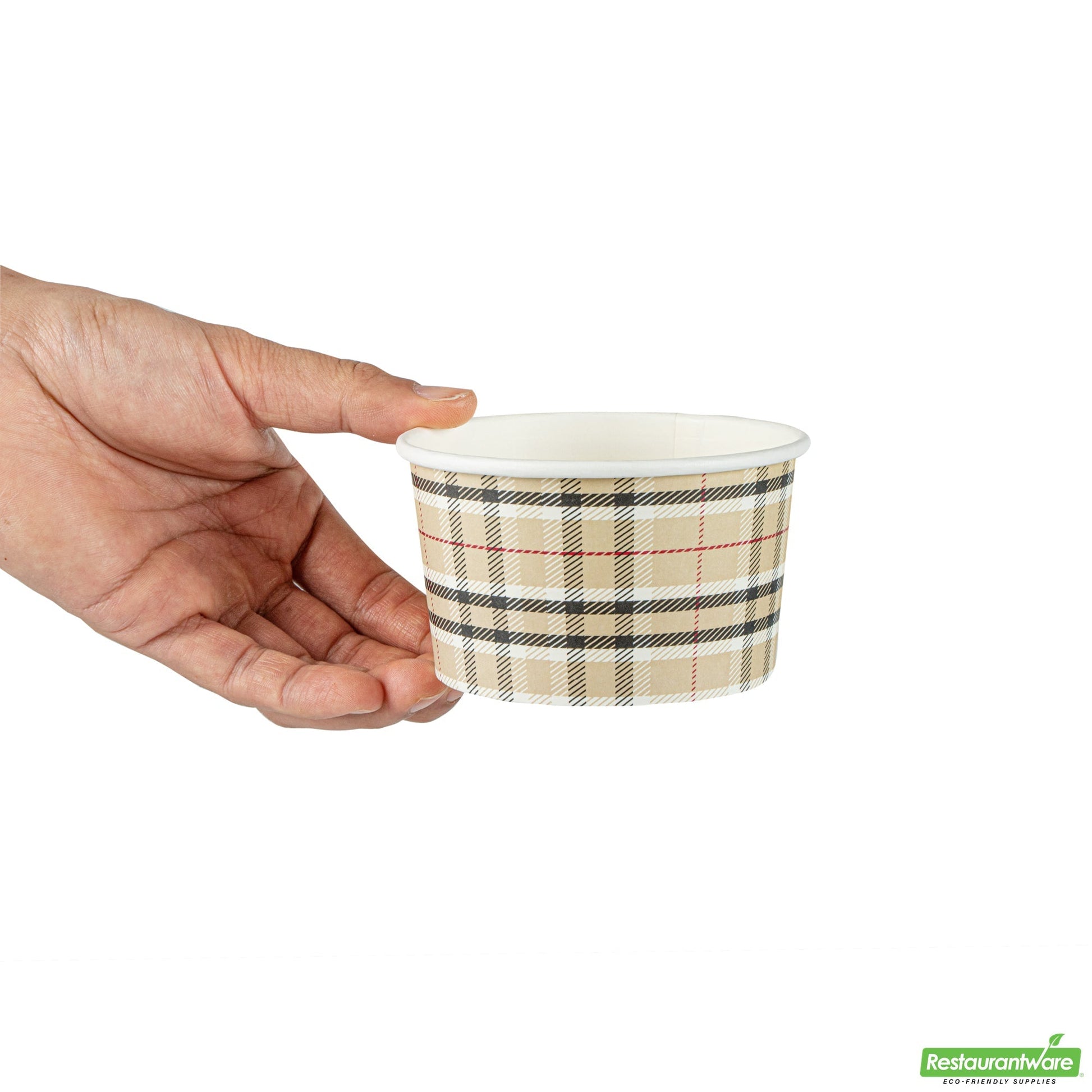 Wholesale Restaurantware 12 Oz Round Plaid Paper To Go Cup- Bulk