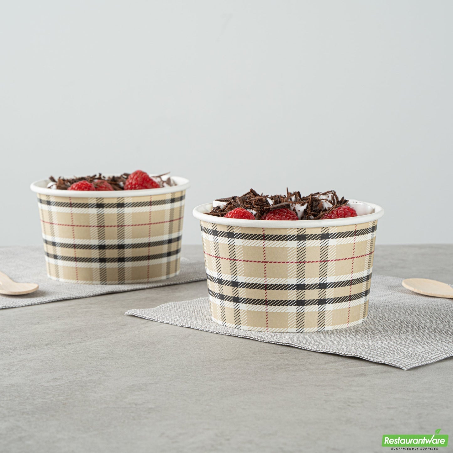 Wholesale Restaurantware 12 Oz Round Plaid Paper To Go Cup- Bulk