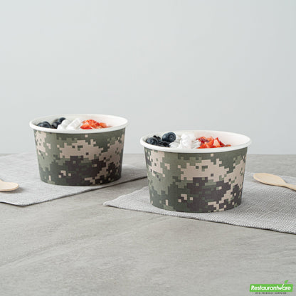 Wholesale Restaurantware 12 Oz Round Camouflage Paper To Go Cup- Bulk