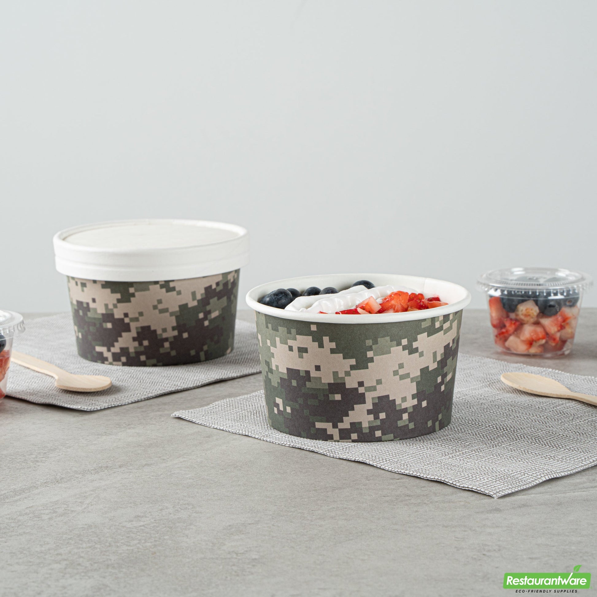 Wholesale Restaurantware 12 Oz Round Camouflage Paper To Go Cup- Bulk