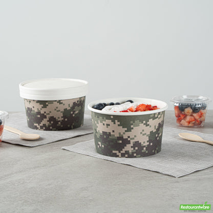 Wholesale Restaurantware 12 Oz Round Camouflage Paper To Go Cup- Bulk