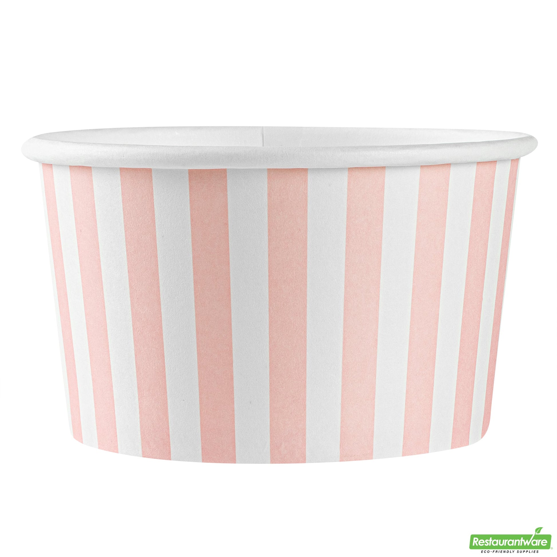 Wholesale Restaurantware 12 Oz Round Pink and White Stripe Paper To Go Cup- Bulk