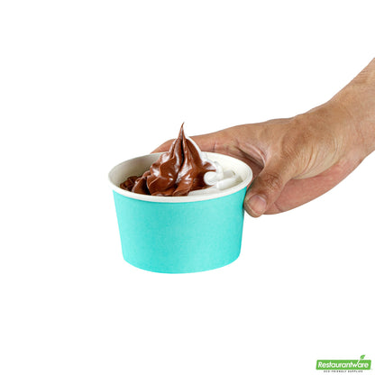 Wholesale Restaurantware 12 Oz Round Turquoise Paper To Go Cup- Bulk
