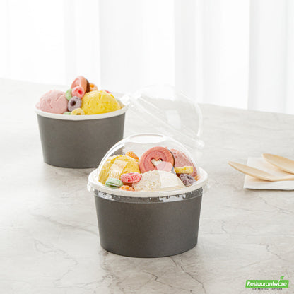 Wholesale Restaurantware Coppetta Round Clear Plastic To Go Cup Dome Lid - Fits 12 oz- Bulk