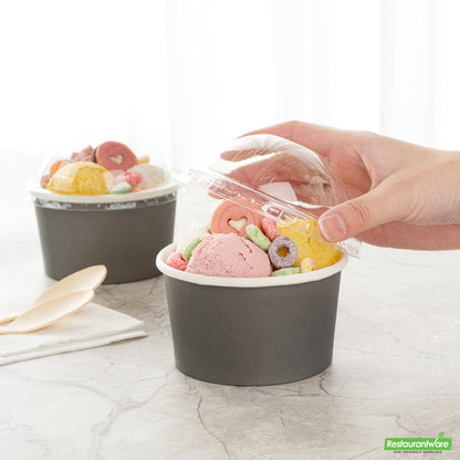 Wholesale Restaurantware Coppetta Round Clear Plastic To Go Cup Dome Lid - Fits 12 oz- Bulk